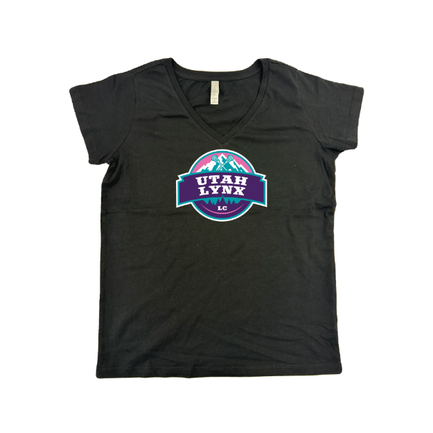 Picture of Women Vneck Tshirt (Black) - Utah Lynx