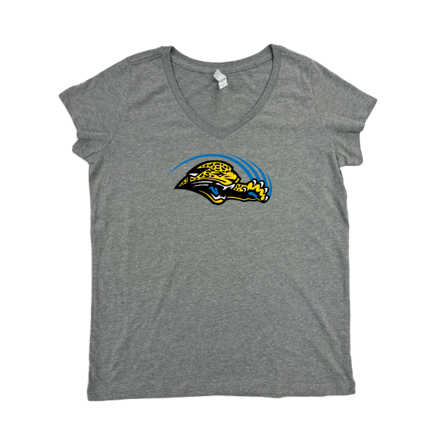 Picture of Women Vneck Tshirt (Ath Heather) - Seckman Jaguars