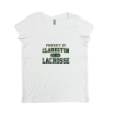 Picture of Women Vneck Tshirt (White)-Clarkston Lacrosse