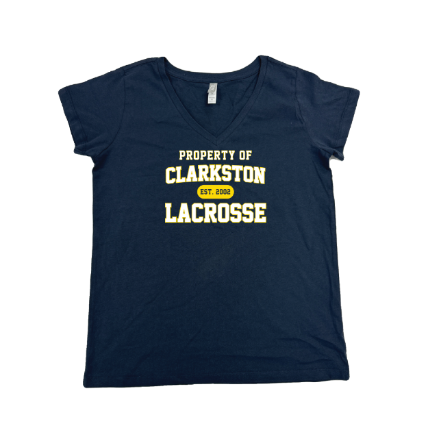 Picture of Women Vneck Tshirt (Navy)-Clarkston Lacrosse