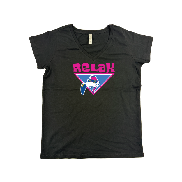 Picture of Women Vneck Tshirt (Black)-ReLAX