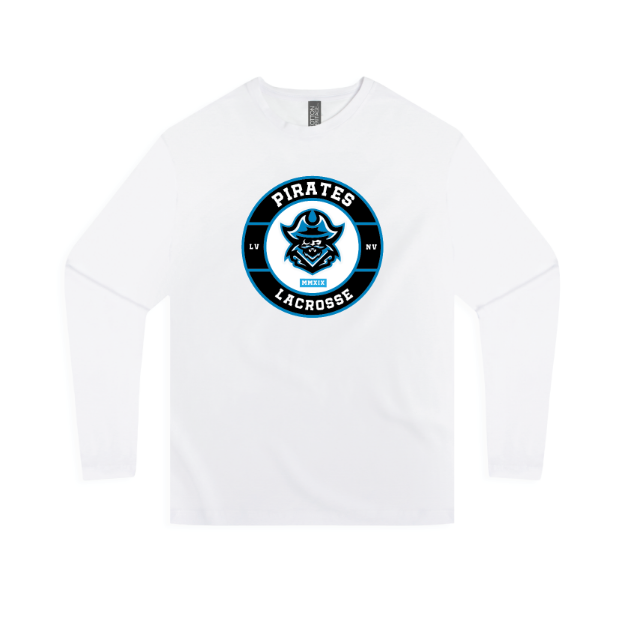 Picture of Long Sleeve Tshirt (White)-Pirates Lacrosse