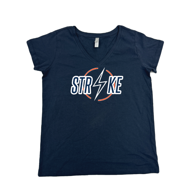 Picture of Women Vneck Tshirt (Navy)-Strike