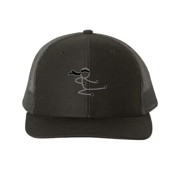 Picture of DTF-Mesh Snapback Hat - (Black/Black)-Stick Figure Ninja