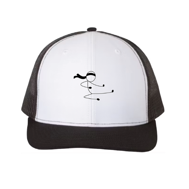 Picture of DTF-Mesh Snapback Hat - (White/Black)-Stick Figure Ninja