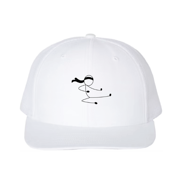 Picture of DTF-Mesh Snapback Hat - (White/White)-Stick Figure Ninja