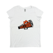 Picture of Women Vneck Tshirt (White)-Simi Valley Cheer