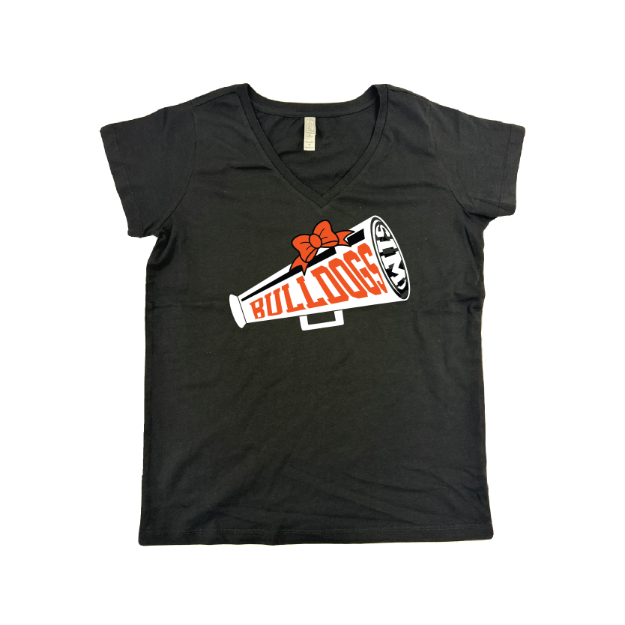 Picture of Women Vneck Tshirt (Black)-Simi Valley Cheer