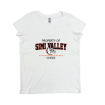 Picture of Women Vneck Tshirt (White)-Simi Valley Cheer