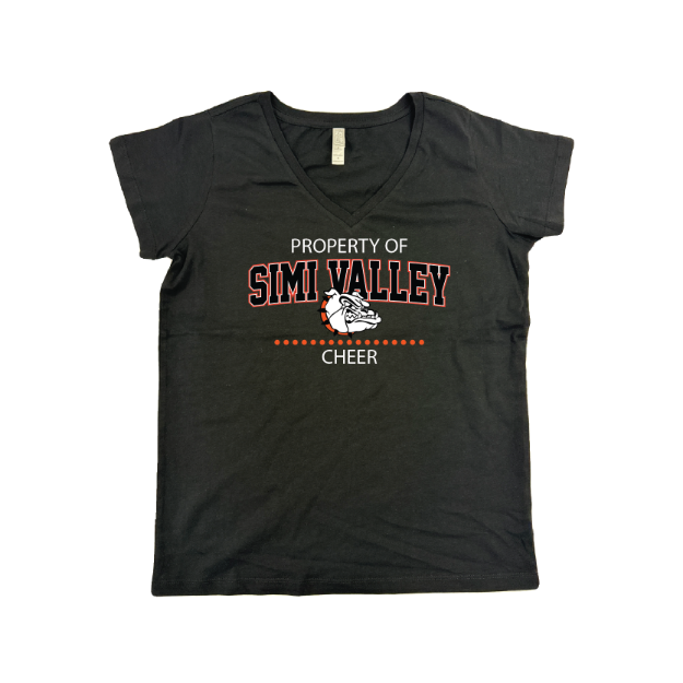 Picture of Women Vneck Tshirt (Black)-Simi Valley Cheer