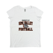 Picture of Women Vneck Tshirt (White)-Simi Valley Football