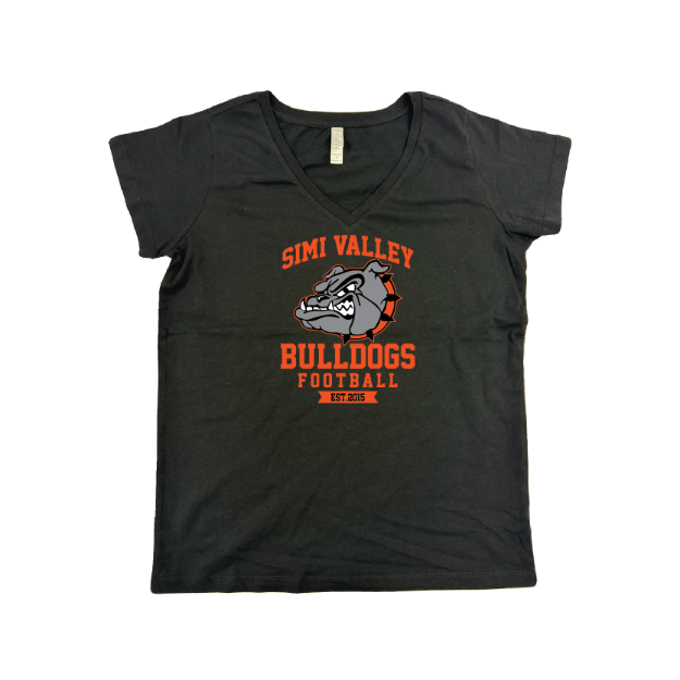 Picture of Women Vneck Tshirt (Black)-Simi Valley Football