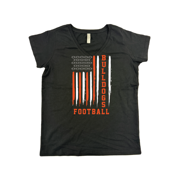Picture of Women Vneck Tshirt (Black)-Simi Valley Football