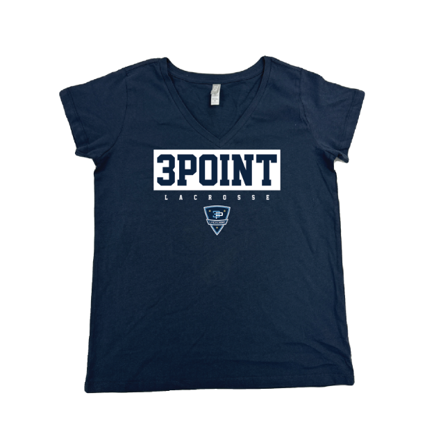 Picture of Women Vneck Tshirt (Navy)-3POINT