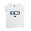 Picture of Women Vneck Tshirt (White)-3POINT