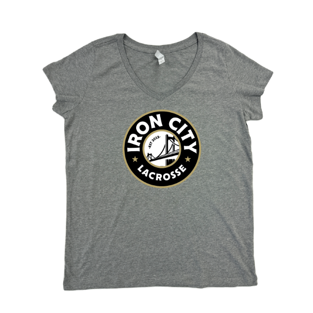 Picture of Women Vneck Tshirt (Ath Heather)-Iron City - Retail
