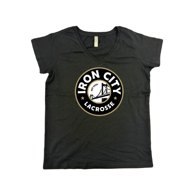 Picture of Women Vneck Tshirt (Black)-Iron City - Retail