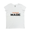 Picture of Women Vneck Tshirt (White)-Texas made RETAIL