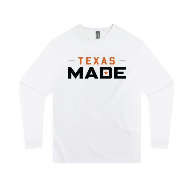 Picture of Long Sleeve Tshirt (White)-Texas made RETAIL