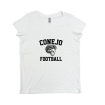 Picture of Women Vneck Tshirt (White)-CONEJO RAMS FOOTBALL