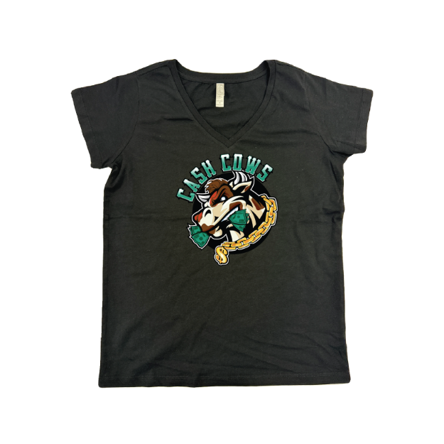 Picture of Women Vneck Tshirt (Black)-Clarkston High School Boys Lacrosse