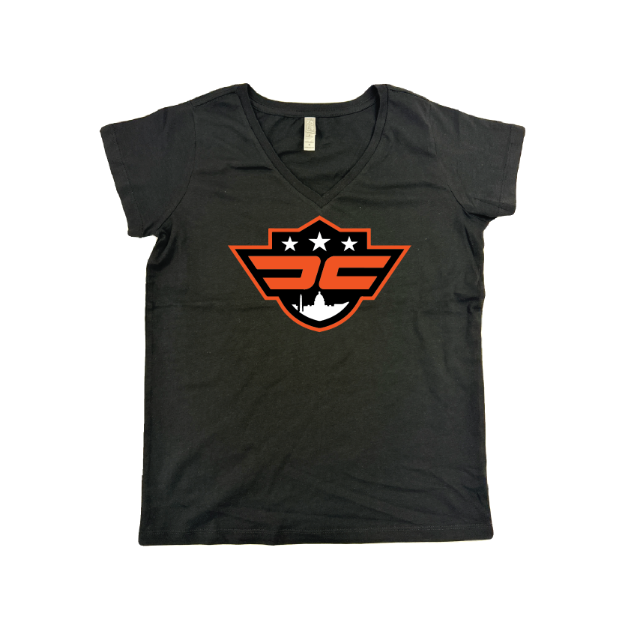 Picture of Women Vneck Tshirt (Black)-DC EXPRESS