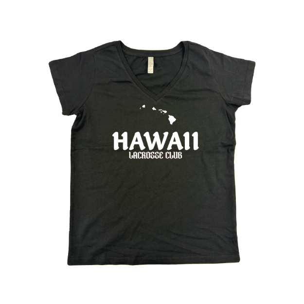 Picture of Women Vneck Tshirt (Black)-HAWAII LACROSSE STORE