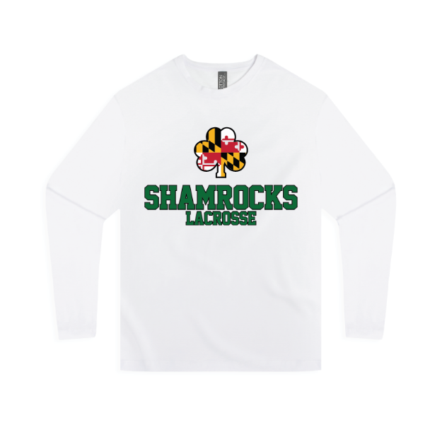 Picture of Long Sleeve Tshirt (White)-SHAMROCKS