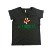 Picture of Women Vneck Tshirt (Black)-SHAMROCKS