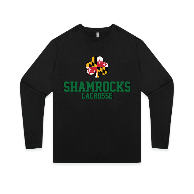 Picture of Long Sleeve Tshirt (Black)-SHAMROCKS