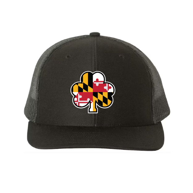 Picture of DTF-Mesh Snapback Hat - (Black/Black)-SHAMROCKS