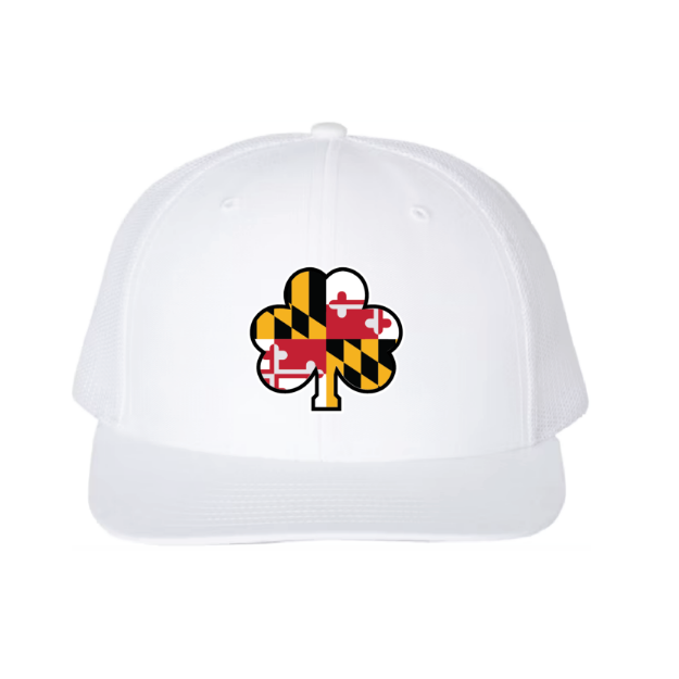 Picture of DTF-Mesh Snapback Hat - (White/White)-SHAMROCKS