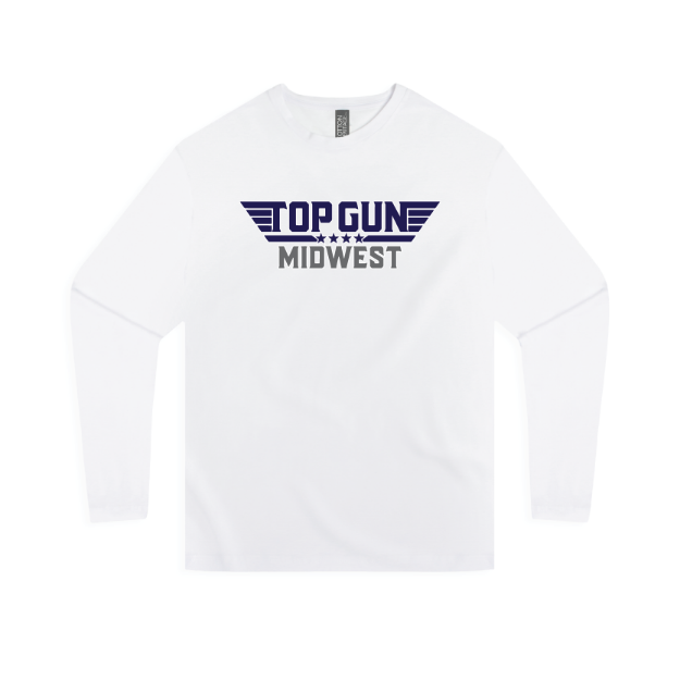 Picture of Long Sleeve Tshirt (White)-Top Gun Midwest