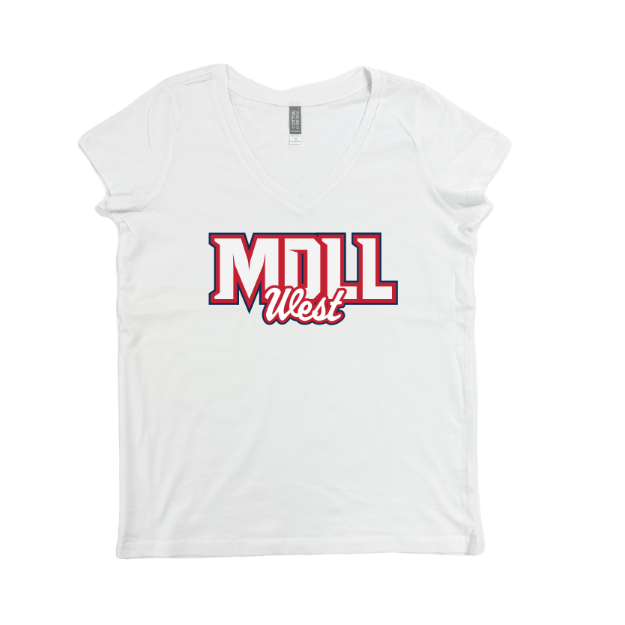 Picture of Women Vneck Tshirt (White)-MDLL West