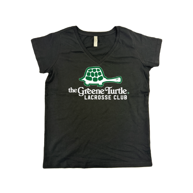 Picture of Women Vneck Tshirt (Black)-Greene Turtle Store