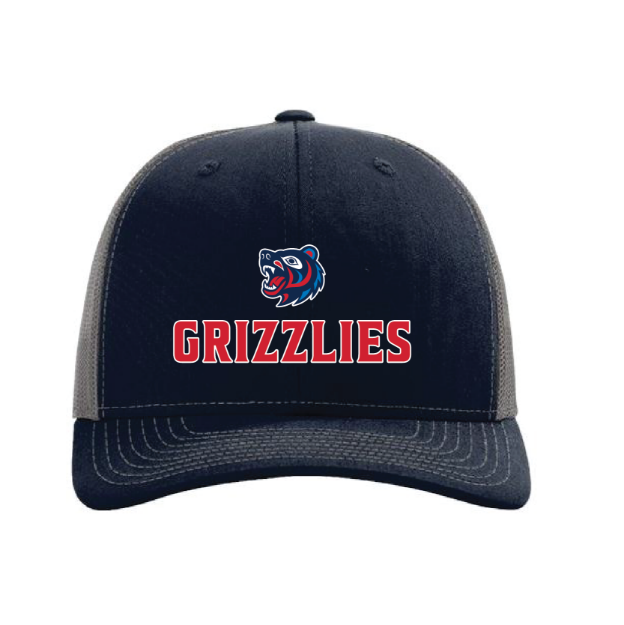 Picture of Mesh Snapback Hat - (Navy/Charcoal)-GRIZZLIES LACROSSE STORE