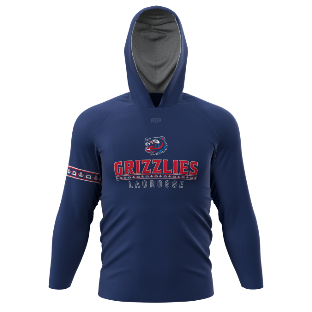 Picture of Long Sleeve Hooded Sun Shirt-GRIZZLIES LACROSSE STORE