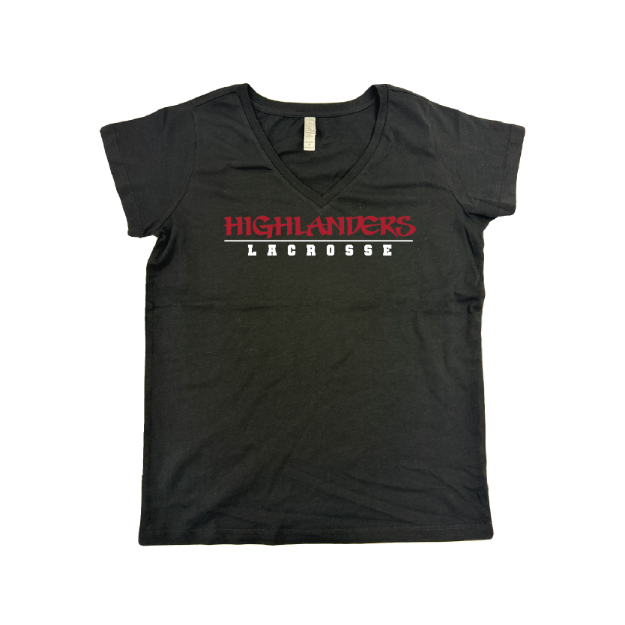 Picture of Women Vneck Tshirt (Black)-Highlanders