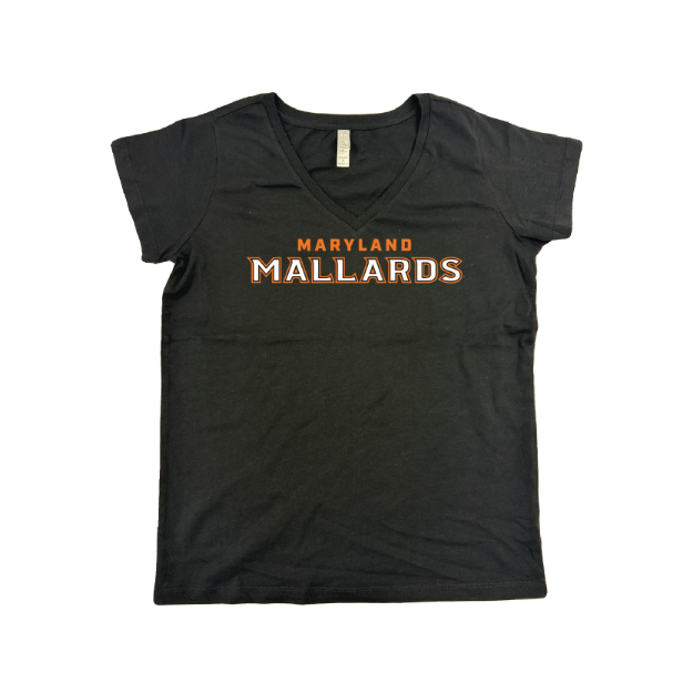 Picture of Women Vneck Tshirt (Black)-MDLL MALARDS