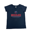 Picture of Women Vneck Tshirt (Navy)-GRIZZLIES LACROSSE STORE