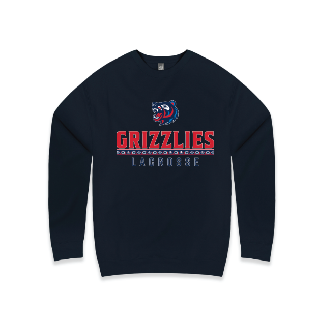 Picture of Crew Neck (Navy)-GRIZZLIES LACROSSE STORE