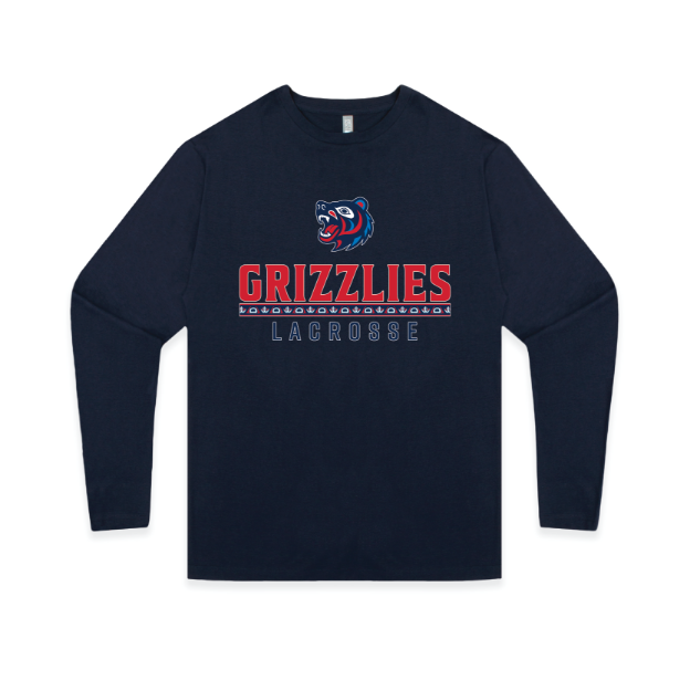 Picture of Long Sleeve Tshirt (Navy)-GRIZZLIES LACROSSE STORE