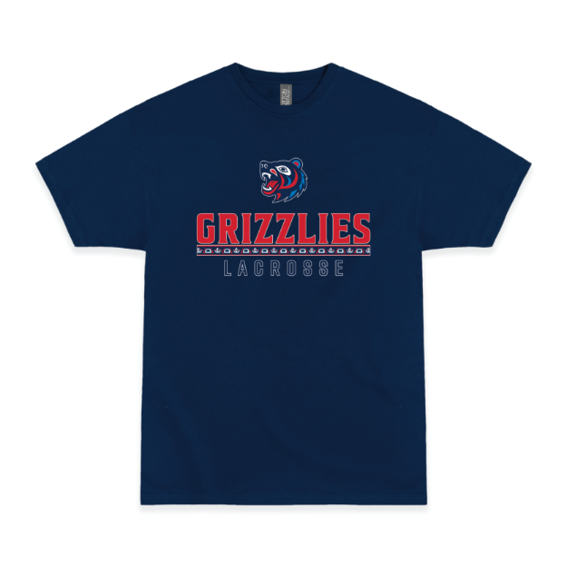 Picture of Short Sleeve Tshirt (Navy)-GRIZZLIES LACROSSE STORE