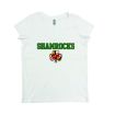 Picture of Women Vneck Tshirt (White)-SHAMROCKS