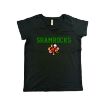 Picture of Women Vneck Tshirt (Black)-SHAMROCKS