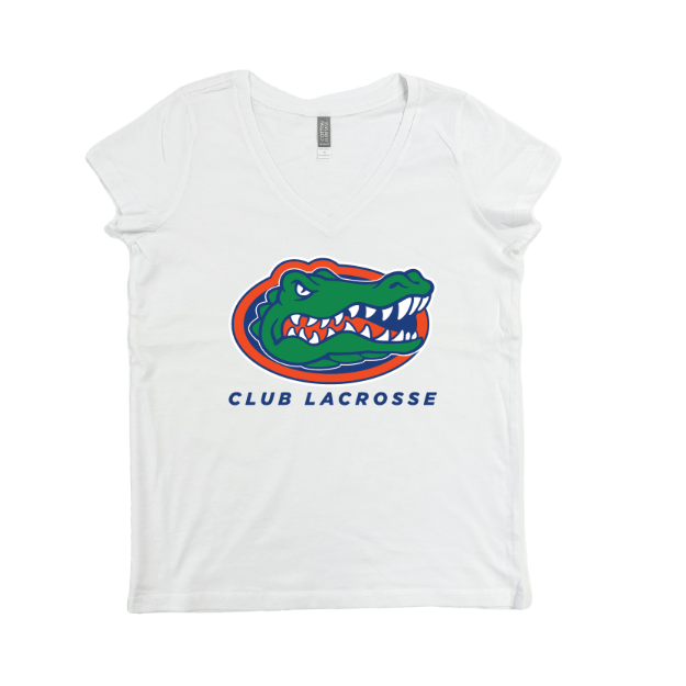 Picture of Women Vneck Tshirt (White)-University of florida