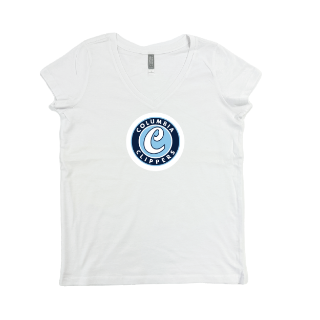 Picture of Women Vneck Tshirt (White)-Cage Heat