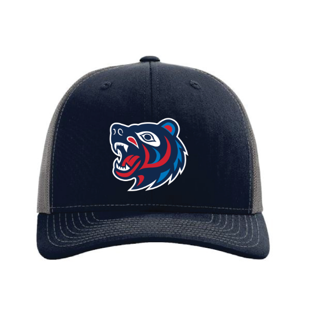 Picture of DTF-Mesh Snapback Hat - (Navy/Charcoal)-GRIZZLIES LACROSSE STORE