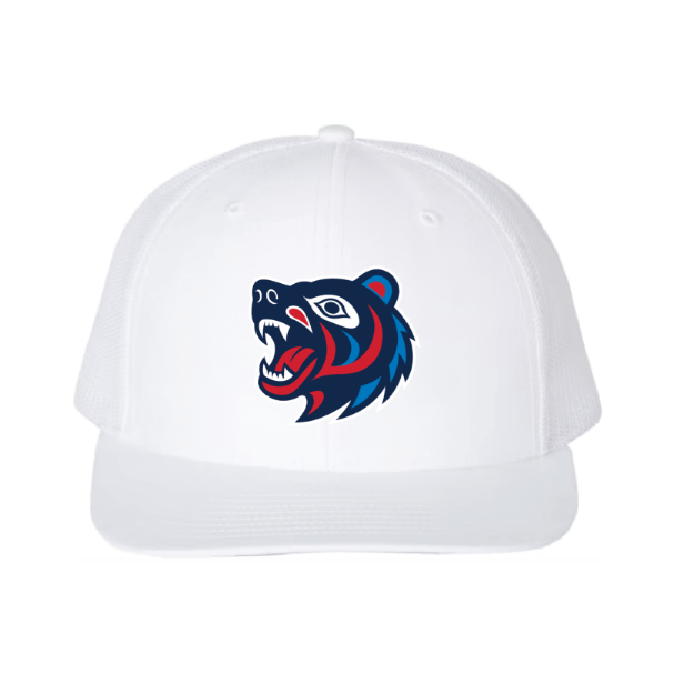 Picture of DTF-Mesh Snapback Hat - (White/White)-GRIZZLIES LACROSSE STORE