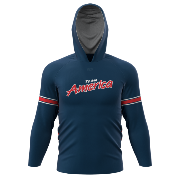 Picture of Long Sleeve Hooded Sun Shirt-Team America